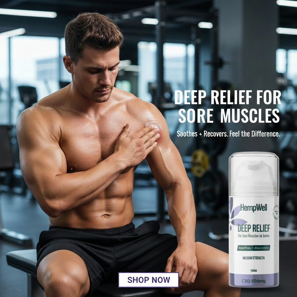 HempWell Cooling Muscle and Joint Cream 500mg CBD (100ml Bottle)