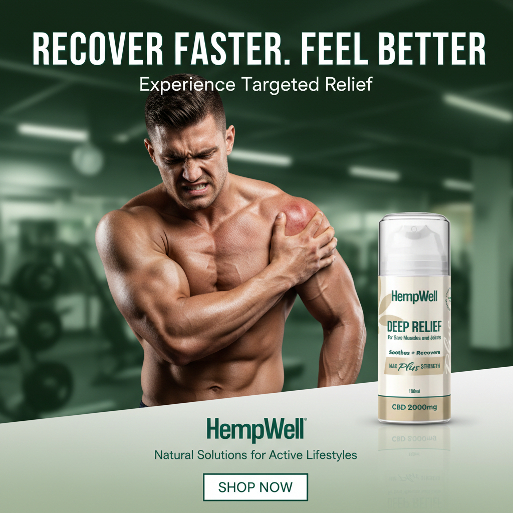 HempWell Cooling Muscle and Joint Cream 2000mg CBD (100ml Bottle)