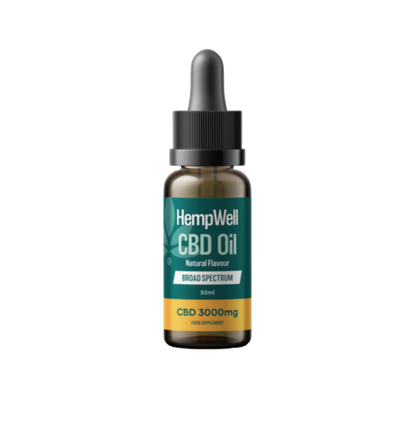 HempWell Broad Spectrum CBD Oil 3000mg 30ml