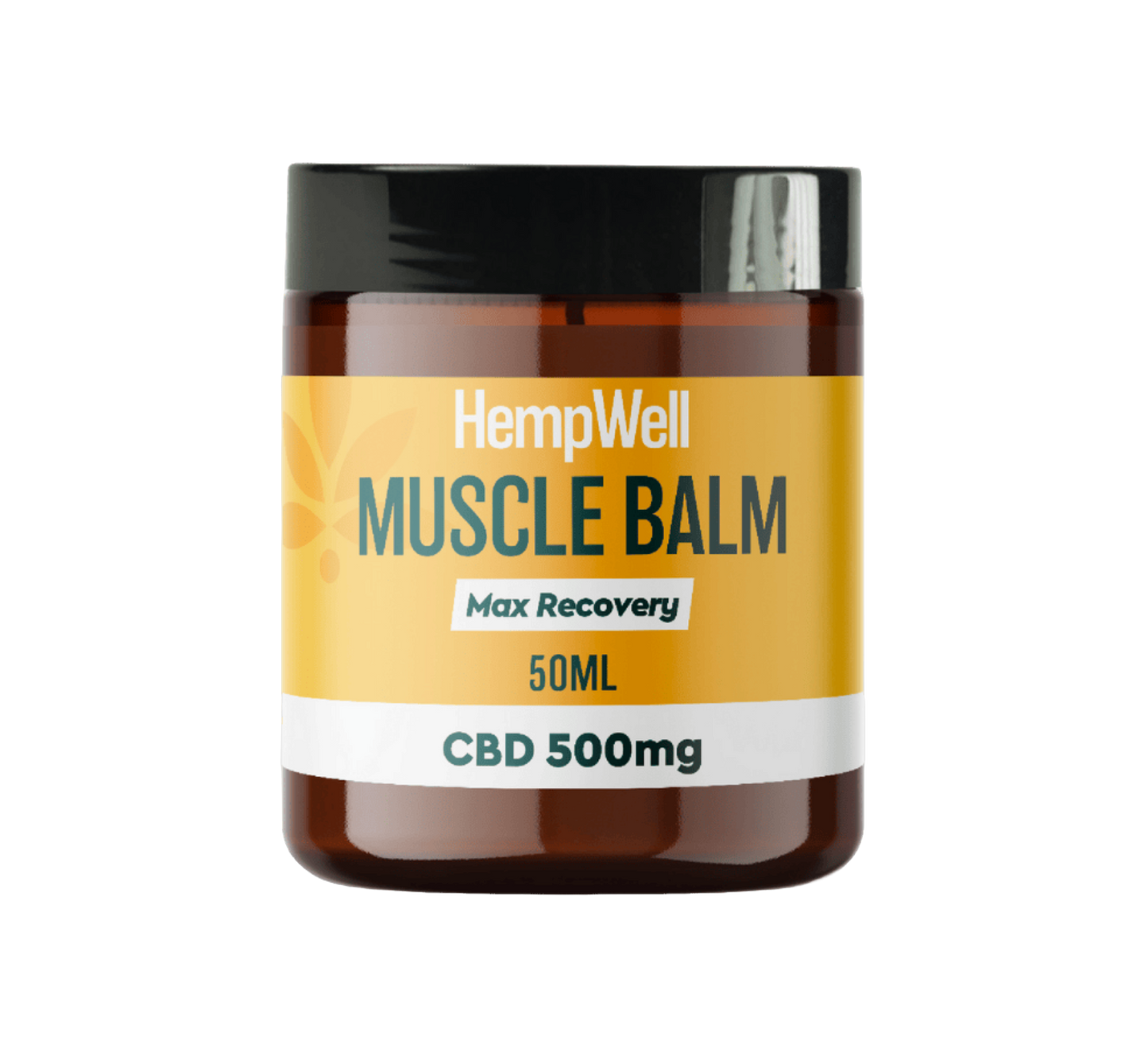 HempWell CBD Muscle Balm 500mg CBD (50ml) Glass Jar