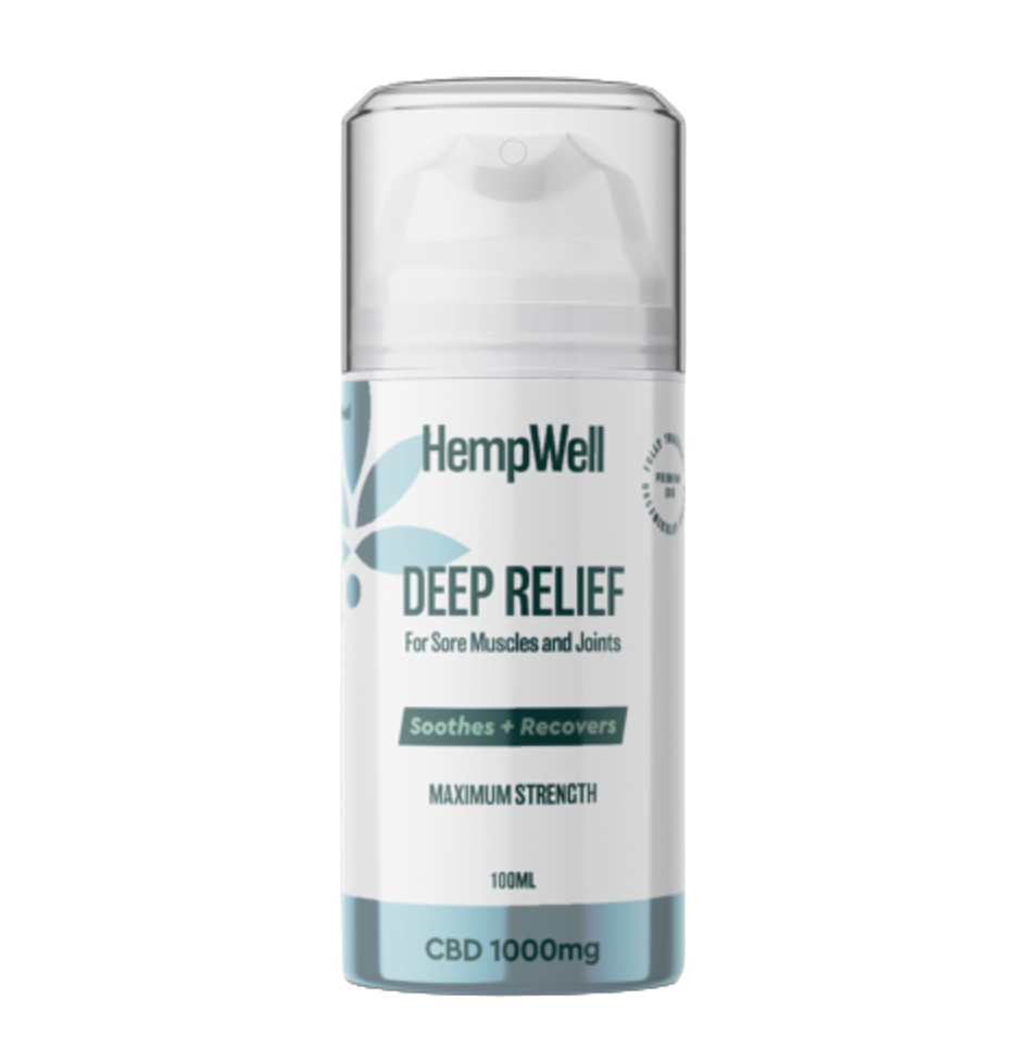 HempWell Cooling Muscle and Joint Cream 1000mg CBD (100ml Bottle)