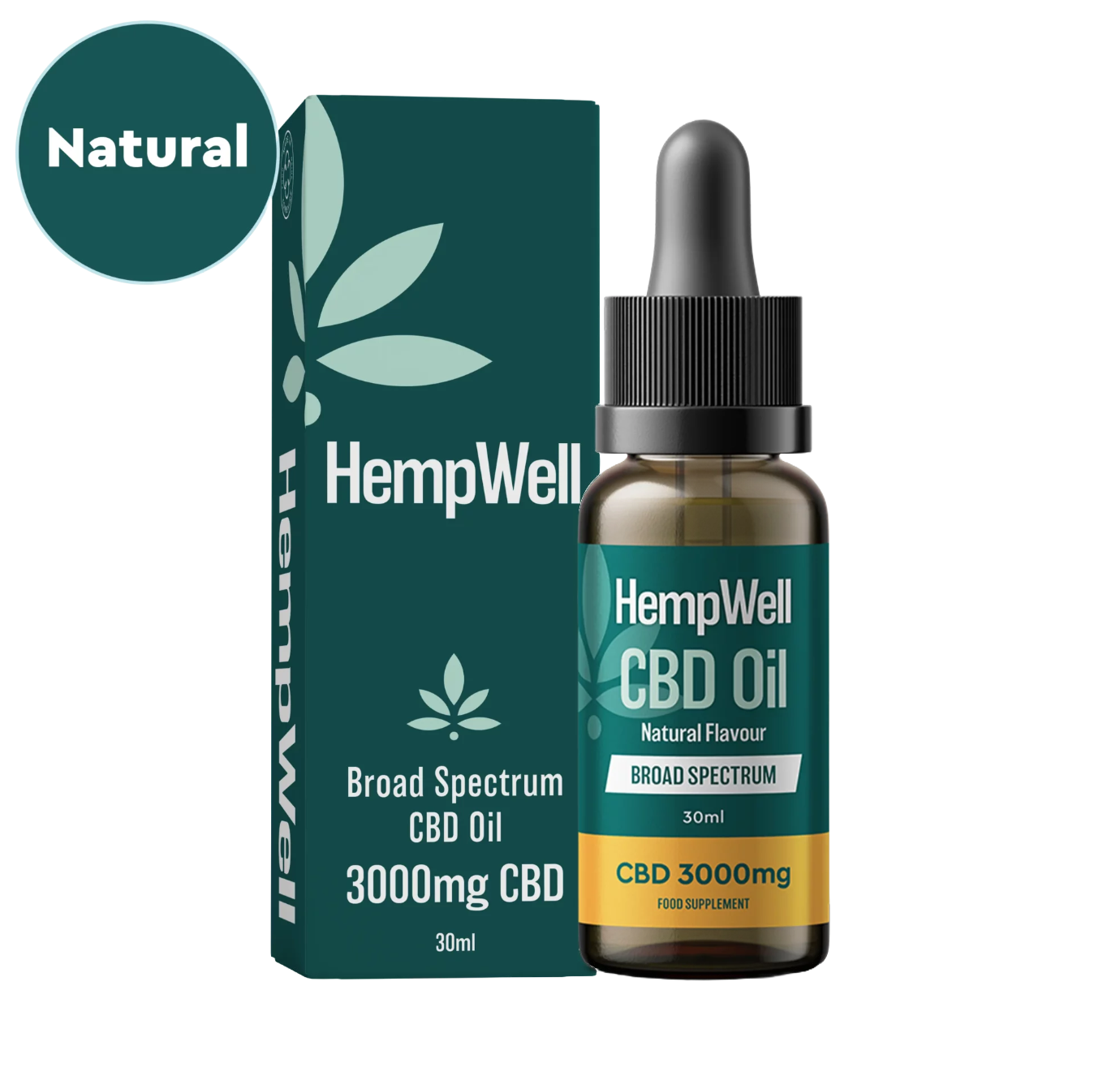 HempWell Broad Spectrum CBD Oil 3000mg 30ml