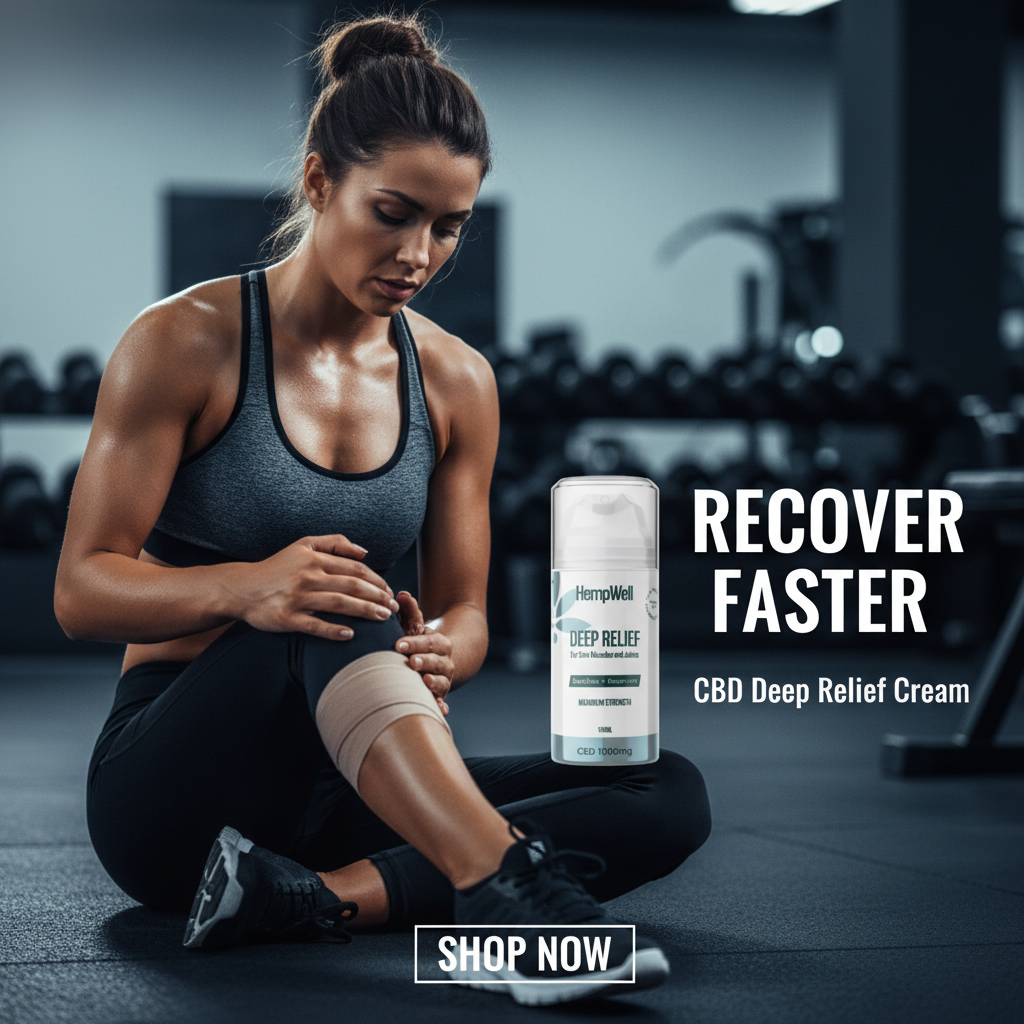 HempWell Cooling Muscle and Joint Cream 1000mg CBD (100ml Bottle)